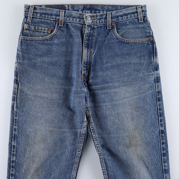 00'S Levi's 505 REGULAR FIT tapered denim pants for men, size w35 cotton blue type Vintage Second Hand