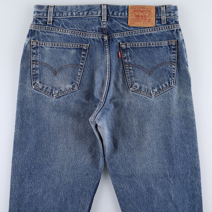 00'S Levi's 505 REGULAR FIT tapered denim pants for men, size w35 cotton blue type Vintage Second Hand