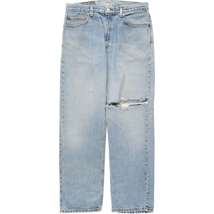 00'S Levi's 505 REGULAR FIT STRAIGHT LEG tapered denim pants for men, size w34 cotton blue type Vintage Second Hand
