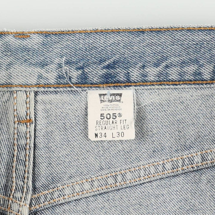 00'S Levi's 505 REGULAR FIT STRAIGHT LEG tapered denim pants for men, size w34 cotton blue type Vintage Second Hand