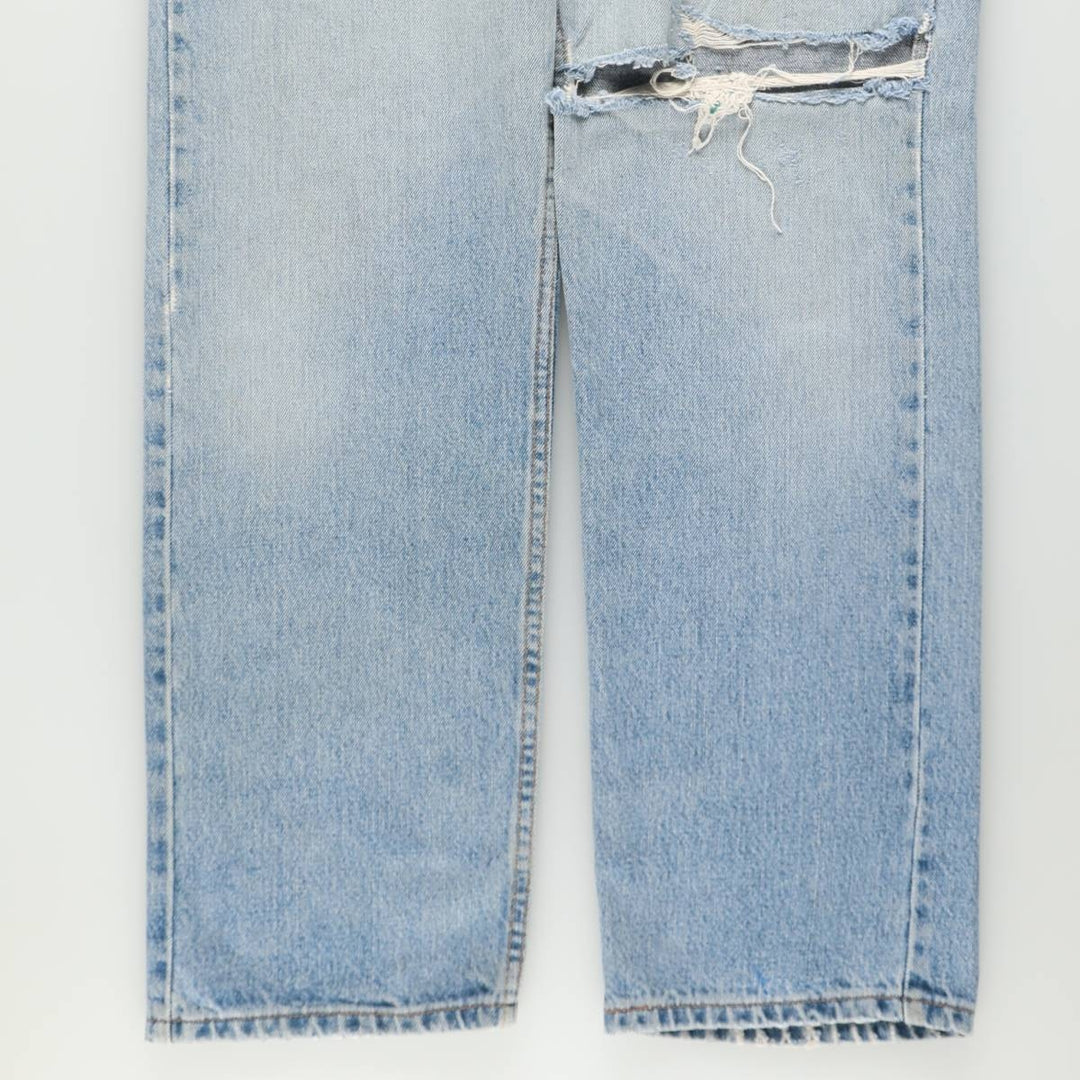 00'S Levi's 505 REGULAR FIT STRAIGHT LEG tapered denim pants for men, size w34 cotton blue type Vintage Second Hand