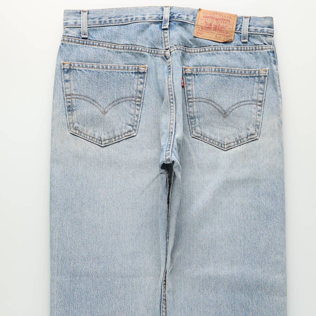 00'S Levi's 505 REGULAR FIT STRAIGHT LEG tapered denim pants for men, size w34 cotton blue type Vintage Second Hand