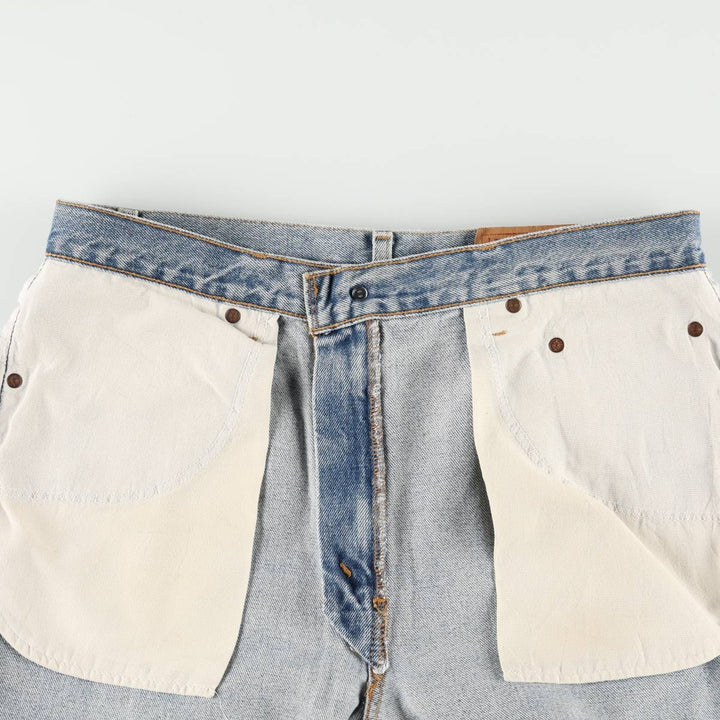 00'S Levi's 505 REGULAR FIT STRAIGHT LEG tapered denim pants for men, size w34 cotton blue type Vintage Second Hand