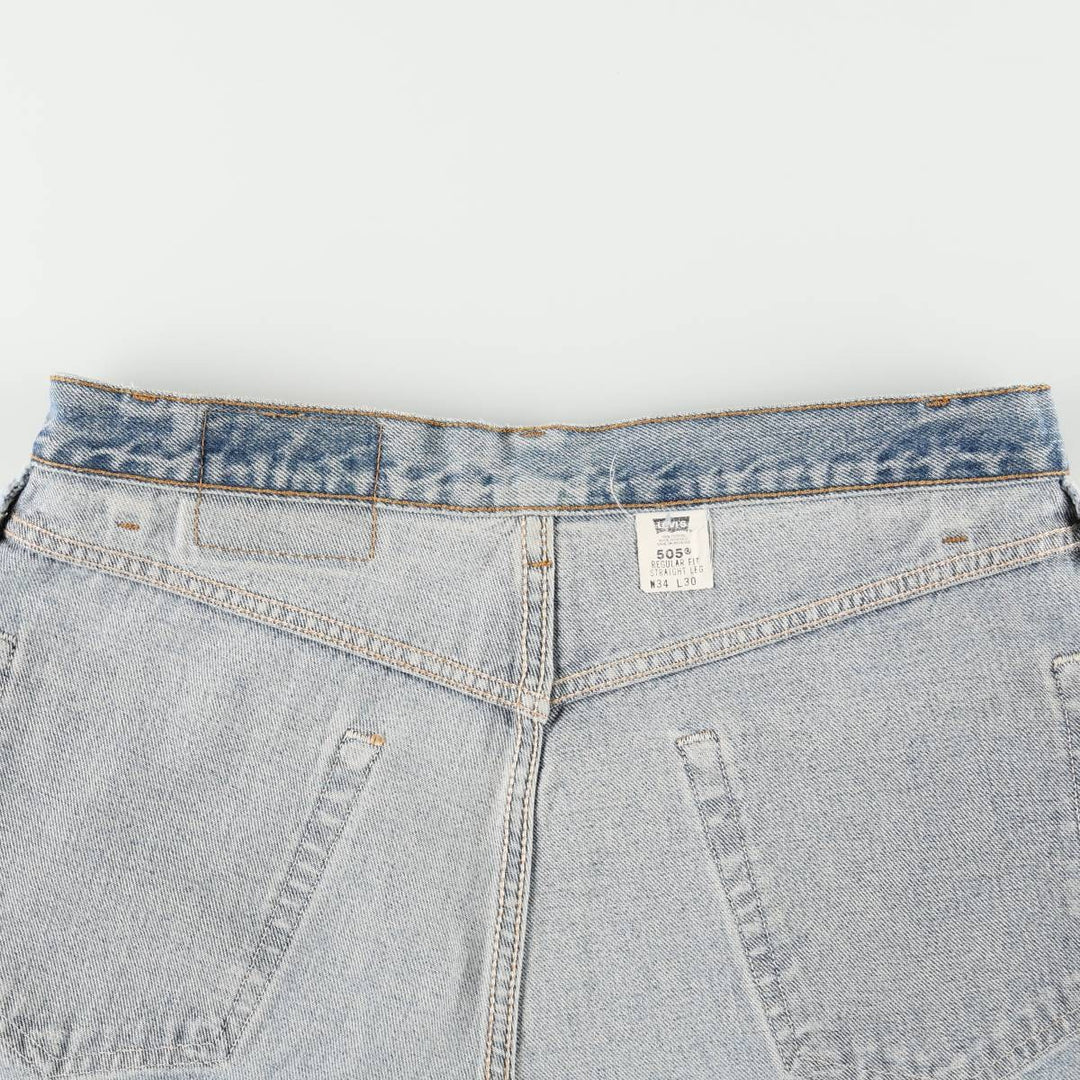 00'S Levi's 505 REGULAR FIT STRAIGHT LEG tapered denim pants for men, size w34 cotton blue type Vintage Second Hand