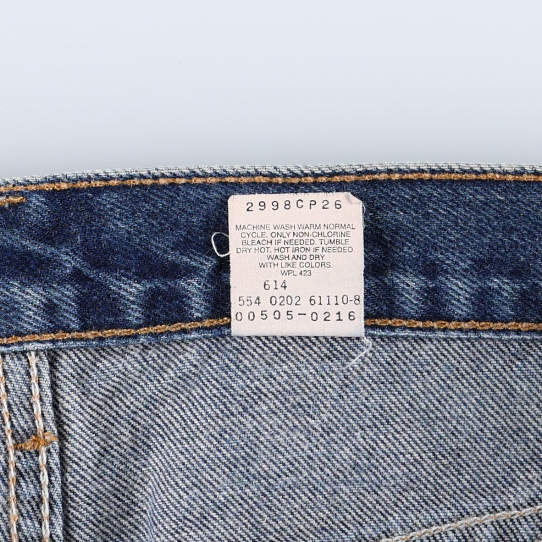 00'S Levi's 505 REGULAR FIT STRAIGHT LEG tapered denim pants made in USA, men's w36 equivalent cotton blue type Vintage Second Hand