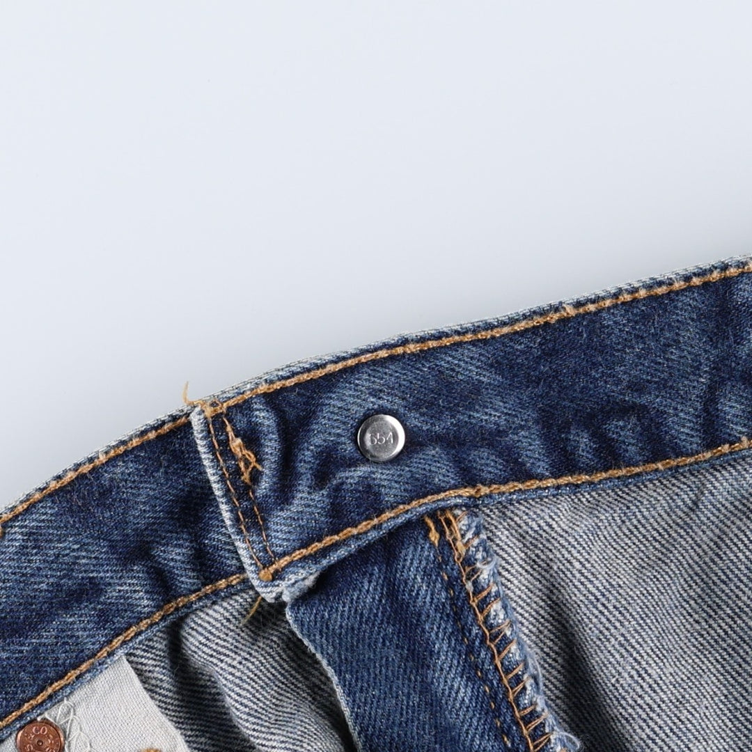 00'S Levi's 505 REGULAR FIT STRAIGHT LEG tapered denim pants made in USA, men's w36 equivalent cotton blue type Vintage Second Hand