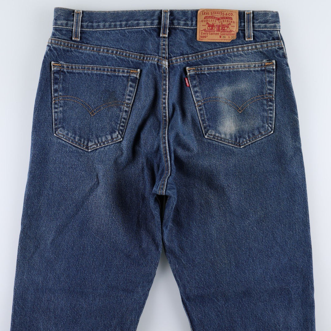 00'S Levi's 505 REGULAR FIT STRAIGHT LEG tapered denim pants made in USA, men's w36 equivalent cotton blue type Vintage Second Hand