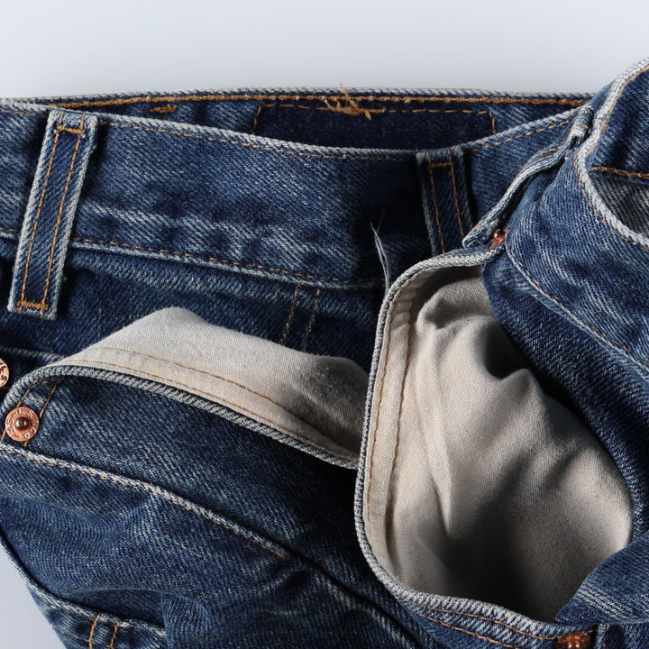 00'S Levi's 505 REGULAR FIT STRAIGHT LEG tapered denim pants made in USA, men's w36 equivalent cotton blue type Vintage Second Hand