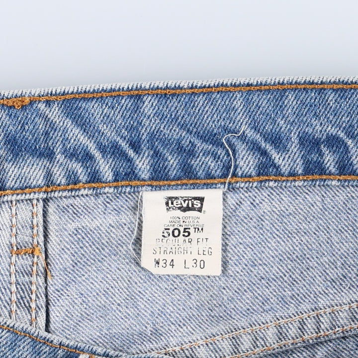 90'S Levi's 505 REGULAR FIT STRAIGHT LEG Orange Tab Tapered Denim Pants Made in USA Men's W34 cotton blue type Vintage Second Hand