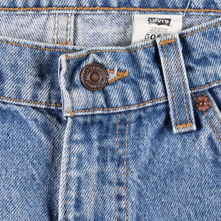 90'S Levi's 505 REGULAR FIT STRAIGHT LEG Orange Tab Tapered Denim Pants Made in USA Men's W34 cotton blue type Vintage Second Hand