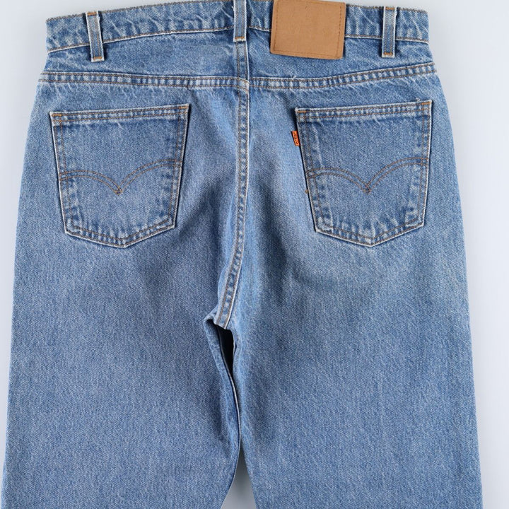 90'S Levi's 505 REGULAR FIT STRAIGHT LEG Orange Tab Tapered Denim Pants Made in USA Men's W34 cotton blue type Vintage Second Hand