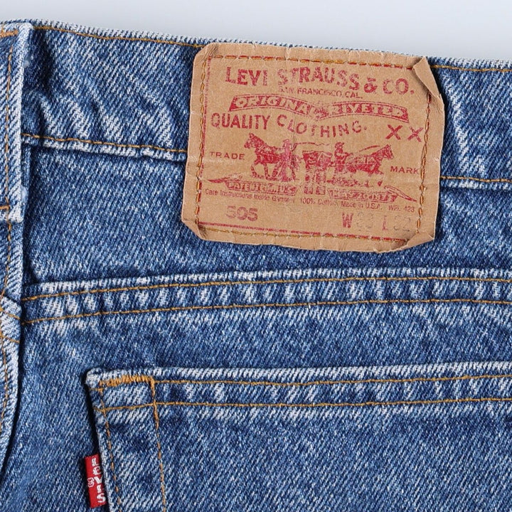 Levi's 505 Tapered Denim Pants, Made in USA, Men's Size W33 (approx.), Vintage cotton blue type Vintage Second Hand