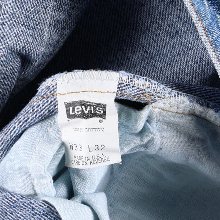 Levi's 505 Tapered Denim Pants, Made in USA, Men's Size W33 (approx.), Vintage cotton blue type Vintage Second Hand