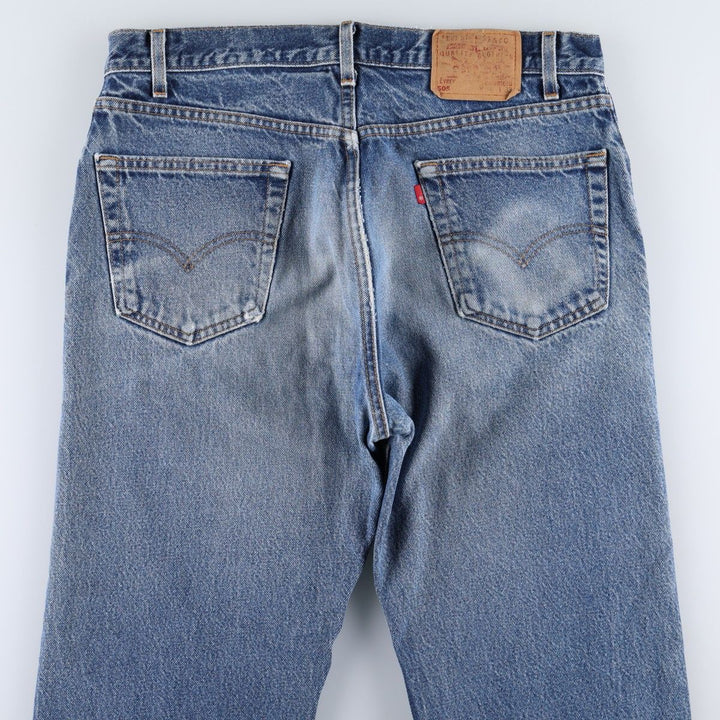 2000'S Levi's 505 Regular Fit Straight Leg Tapered Denim Pants, Made in USA, Men's W36 (approx.), Wide Leg Pants cotton blue type Vintage Second Hand