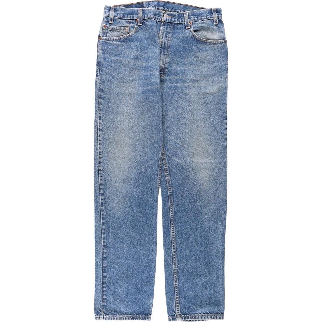 00'S Levi's 505 REGULAR FIT STRAIGHT LEG tapered denim pants made in USA, men's size w34 cotton blue type Vintage Second Hand