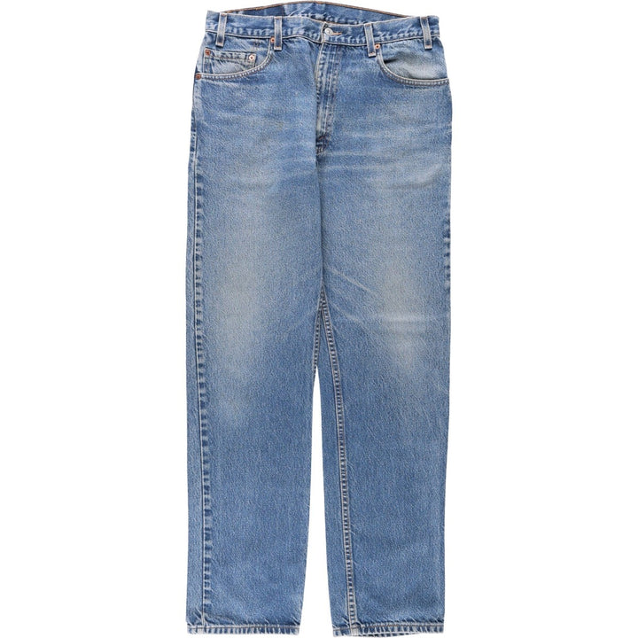 00'S Levi's 505 REGULAR FIT STRAIGHT LEG tapered denim pants made in USA, men's size w34 cotton blue type Vintage Second Hand