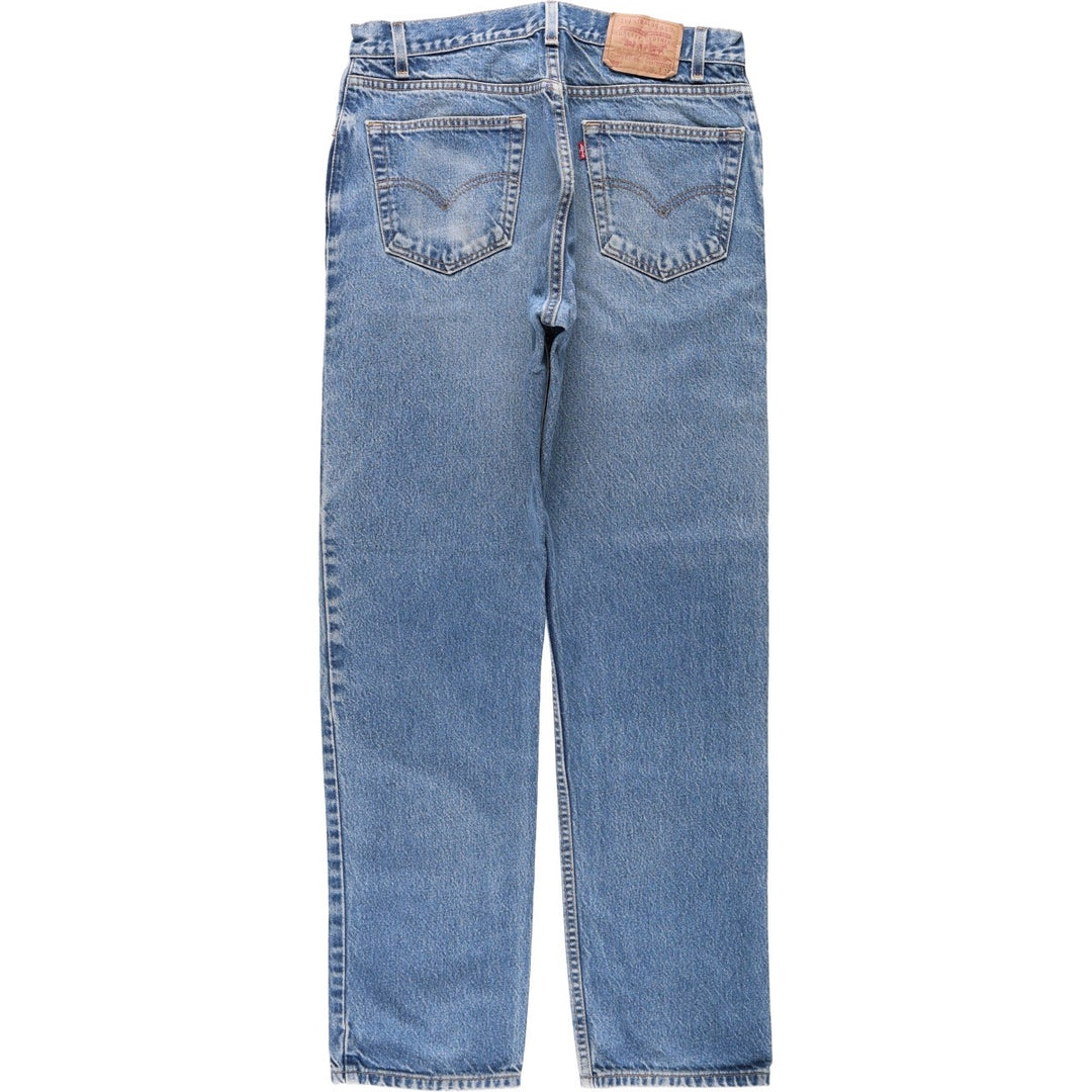 00'S Levi's 505 REGULAR FIT STRAIGHT LEG tapered denim pants made in USA, men's size w34 cotton blue type Vintage Second Hand