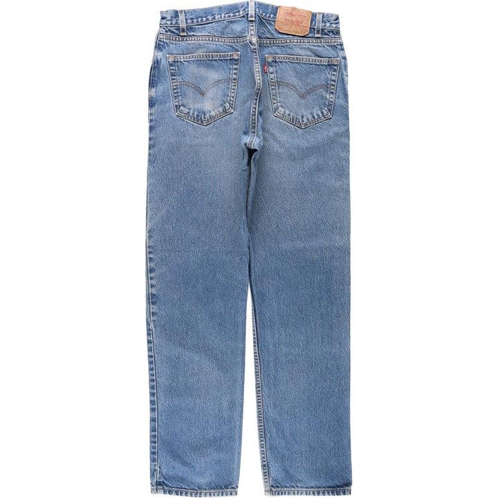 00'S Levi's 505 REGULAR FIT STRAIGHT LEG tapered denim pants made in USA, men's size w34 cotton blue type Vintage Second Hand