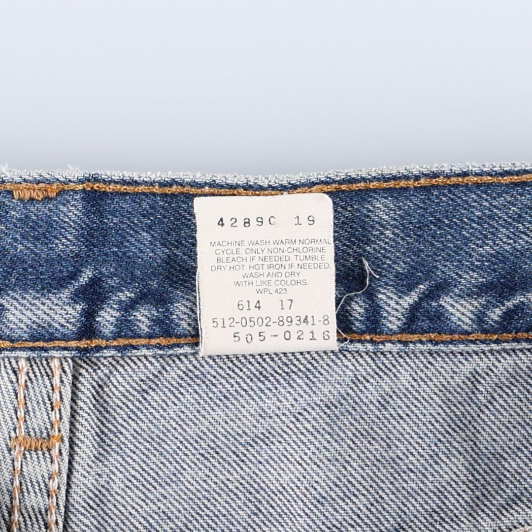 00'S Levi's 505 REGULAR FIT STRAIGHT LEG tapered denim pants made in USA, men's size w34 cotton blue type Vintage Second Hand
