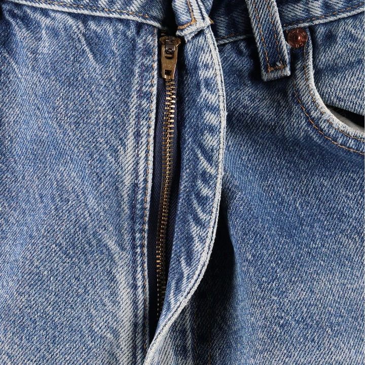 00'S Levi's 505 REGULAR FIT STRAIGHT LEG tapered denim pants made in USA, men's size w34 cotton blue type Vintage Second Hand