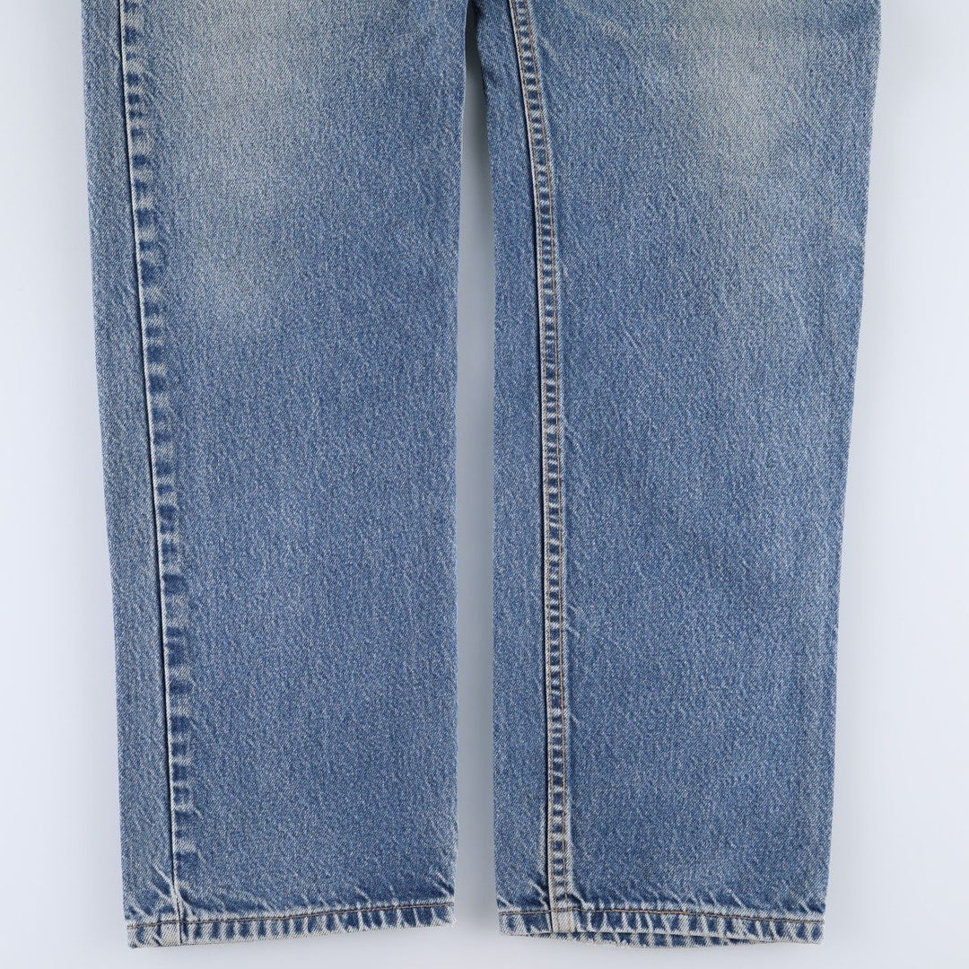 00'S Levi's 505 REGULAR FIT STRAIGHT LEG tapered denim pants made in USA, men's size w34 cotton blue type Vintage Second Hand