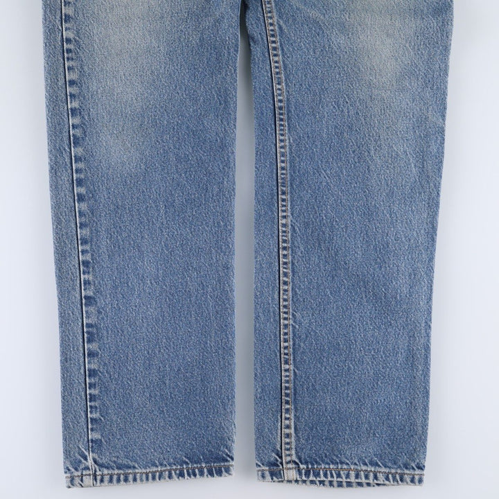 00'S Levi's 505 REGULAR FIT STRAIGHT LEG tapered denim pants made in USA, men's size w34 cotton blue type Vintage Second Hand