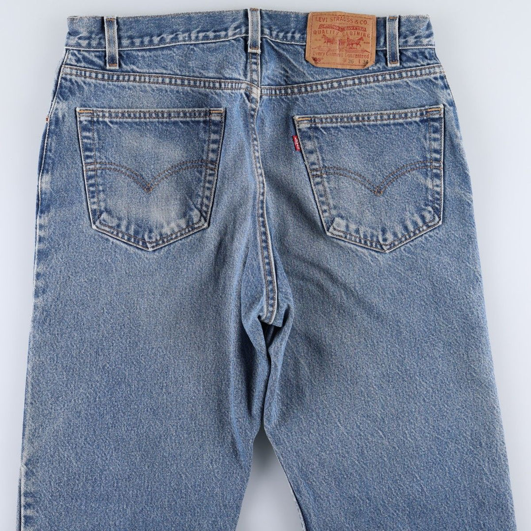00'S Levi's 505 REGULAR FIT STRAIGHT LEG tapered denim pants made in USA, men's size w34 cotton blue type Vintage Second Hand