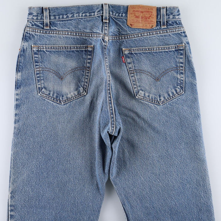 00'S Levi's 505 REGULAR FIT STRAIGHT LEG tapered denim pants made in USA, men's size w34 cotton blue type Vintage Second Hand