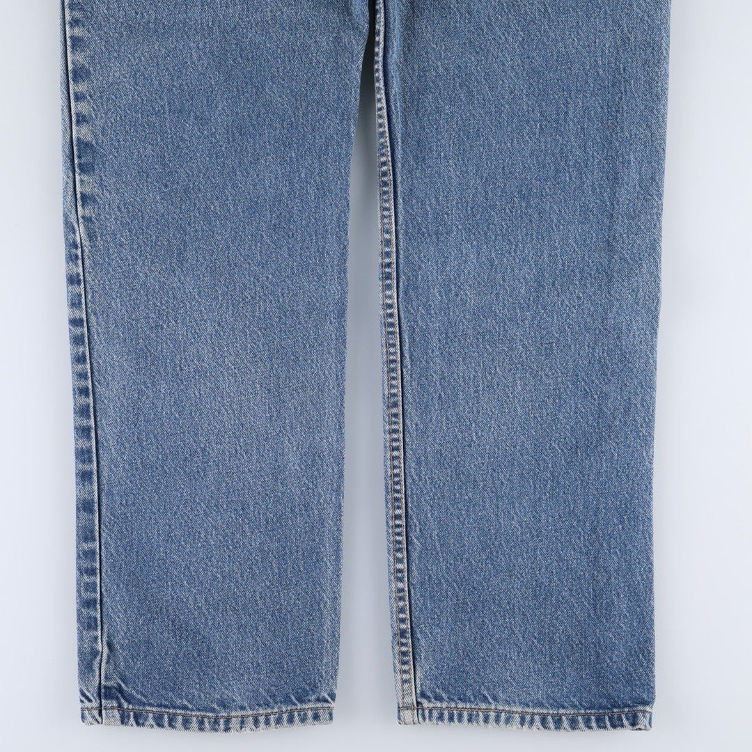 00'S Levi's 505 REGULAR FIT STRAIGHT LEG tapered denim pants made in USA, men's size w34 cotton blue type Vintage Second Hand