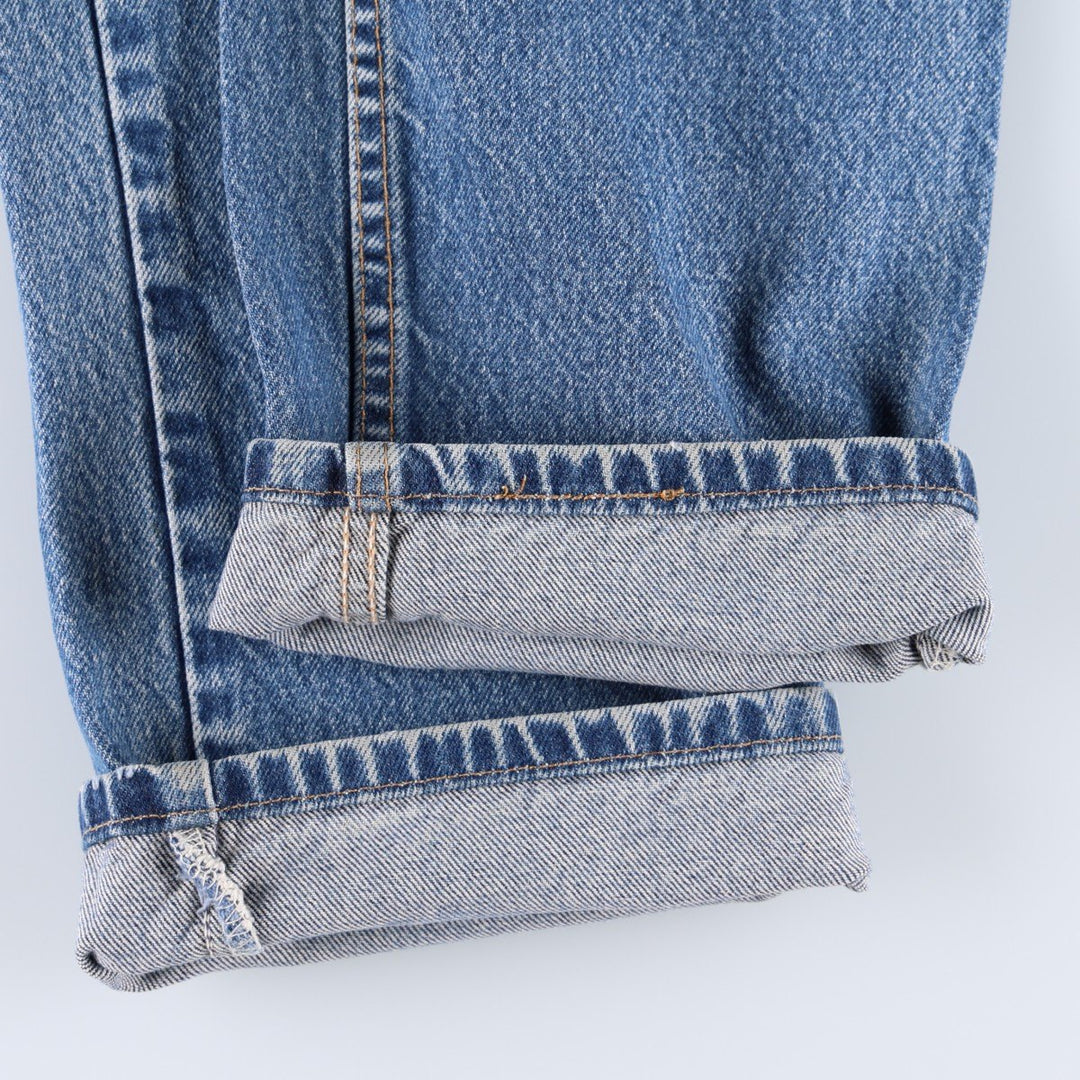 00'S Levi's 505 REGULAR FIT STRAIGHT LEG tapered denim pants made in USA, men's size w34 cotton blue type Vintage Second Hand
