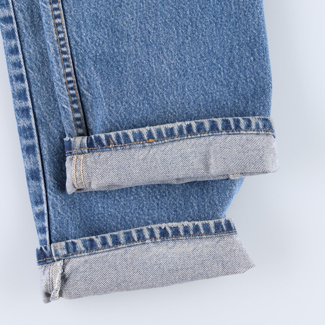 00'S Levi's 505 REGULAR FIT STRAIGHT LEG tapered denim pants made in USA, men's size w34 cotton blue type Vintage Second Hand