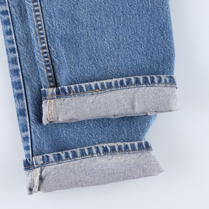 00'S Levi's 505 REGULAR FIT STRAIGHT LEG tapered denim pants made in USA, men's size w34 cotton blue type Vintage Second Hand