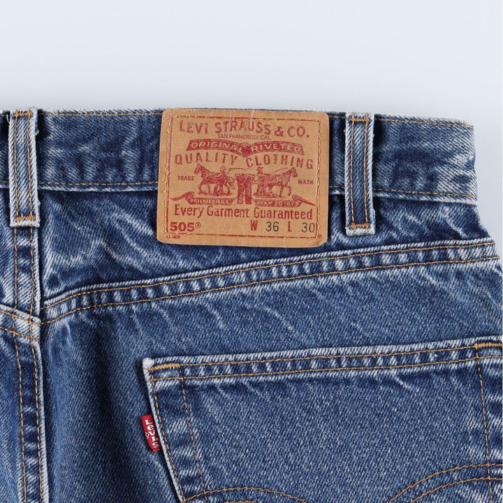 00'S Levi's 505 REGULAR FIT STRAIGHT LEG tapered denim pants made in USA, men's w36 equivalent cotton blue type Vintage Second Hand