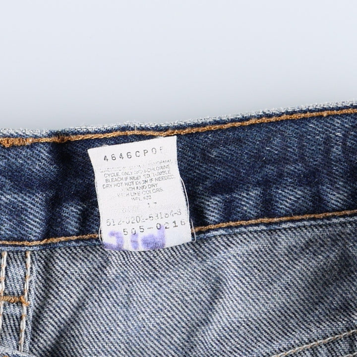 00'S Levi's 505 REGULAR FIT STRAIGHT LEG tapered denim pants made in USA, men's w36 equivalent cotton blue type Vintage Second Hand