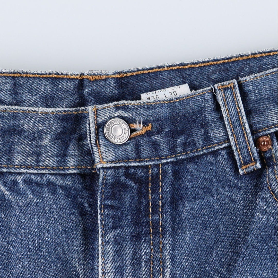 00'S Levi's 505 REGULAR FIT STRAIGHT LEG tapered denim pants made in USA, men's w36 equivalent cotton blue type Vintage Second Hand