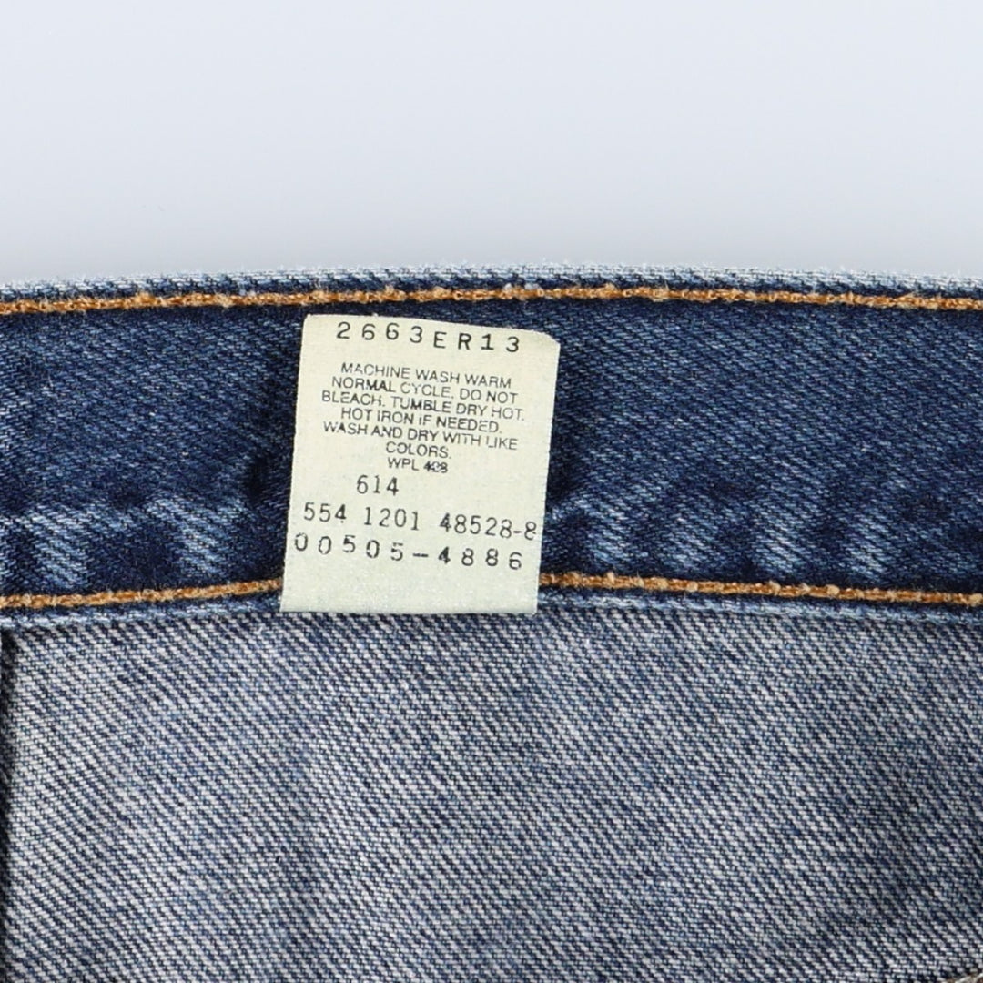 00'S Levi's 505 REGULAR FIT STRAIGHT LEG tapered denim pants made in USA, men's w35 equivalent cotton blue type Vintage Second Hand