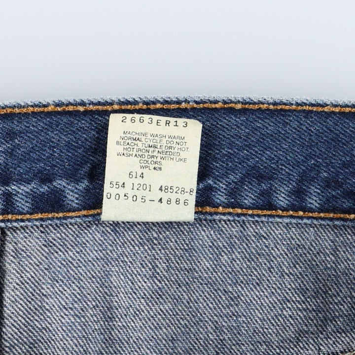 00'S Levi's 505 REGULAR FIT STRAIGHT LEG tapered denim pants made in USA, men's w35 equivalent cotton blue type Vintage Second Hand