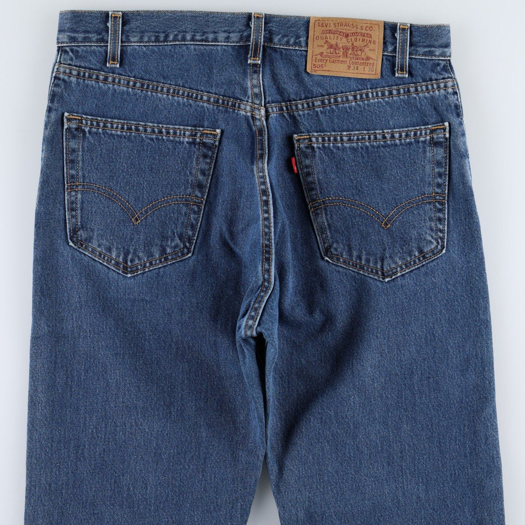 00'S Levi's 505 REGULAR FIT STRAIGHT LEG tapered denim pants made in USA, men's w35 equivalent cotton blue type Vintage Second Hand