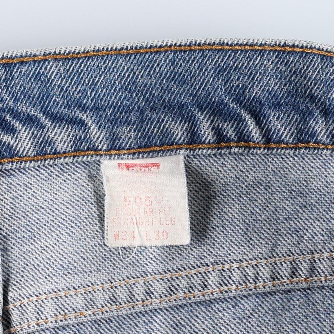 90'S Levi's 505 REGULAR FIT STRAIGHT LEG Orange Tab Tapered Denim Pants Men's W34 Vintage unclear blue type Vintage Second Hand