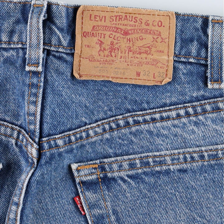 90'S Levi's 505-0216 Tapered Denim Pants Made in USA Men's W31 Vintage unclear blue type Vintage Second Hand