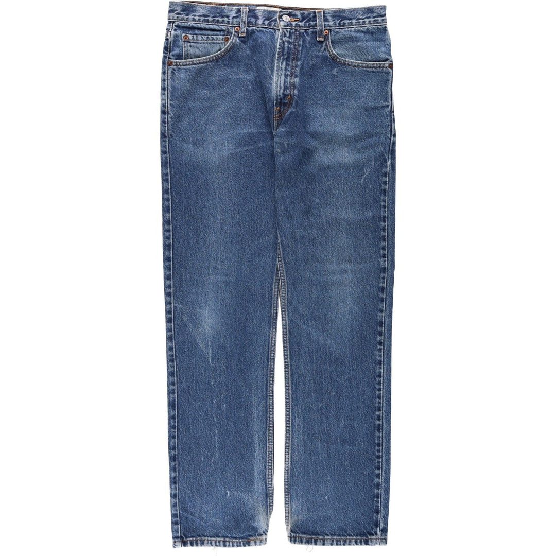 00'S Levi's 505 REGULAR FIT tapered denim pants for men, size w35 cotton blue type Vintage Second Hand