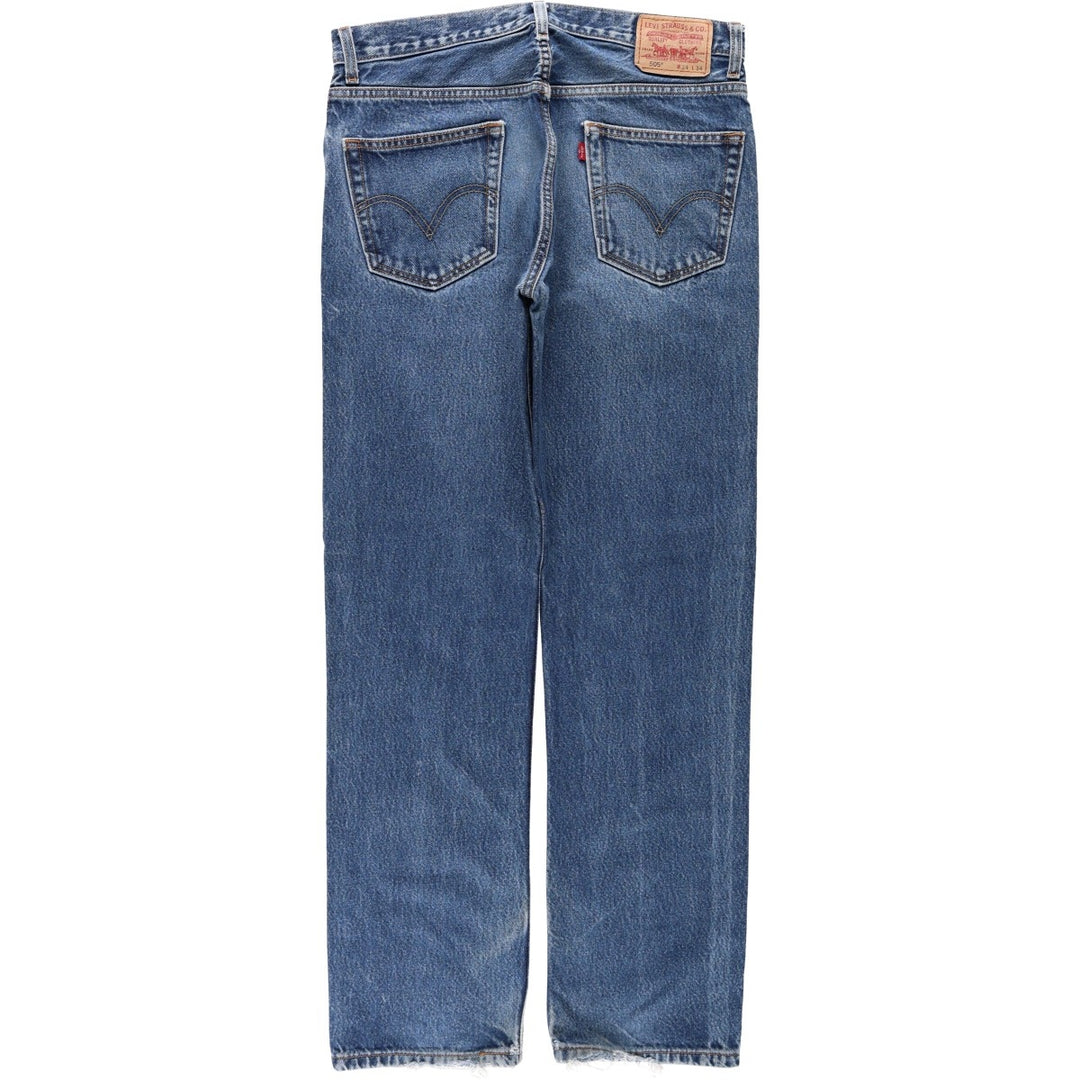 00'S Levi's 505 REGULAR FIT tapered denim pants for men, size w35 cotton blue type Vintage Second Hand
