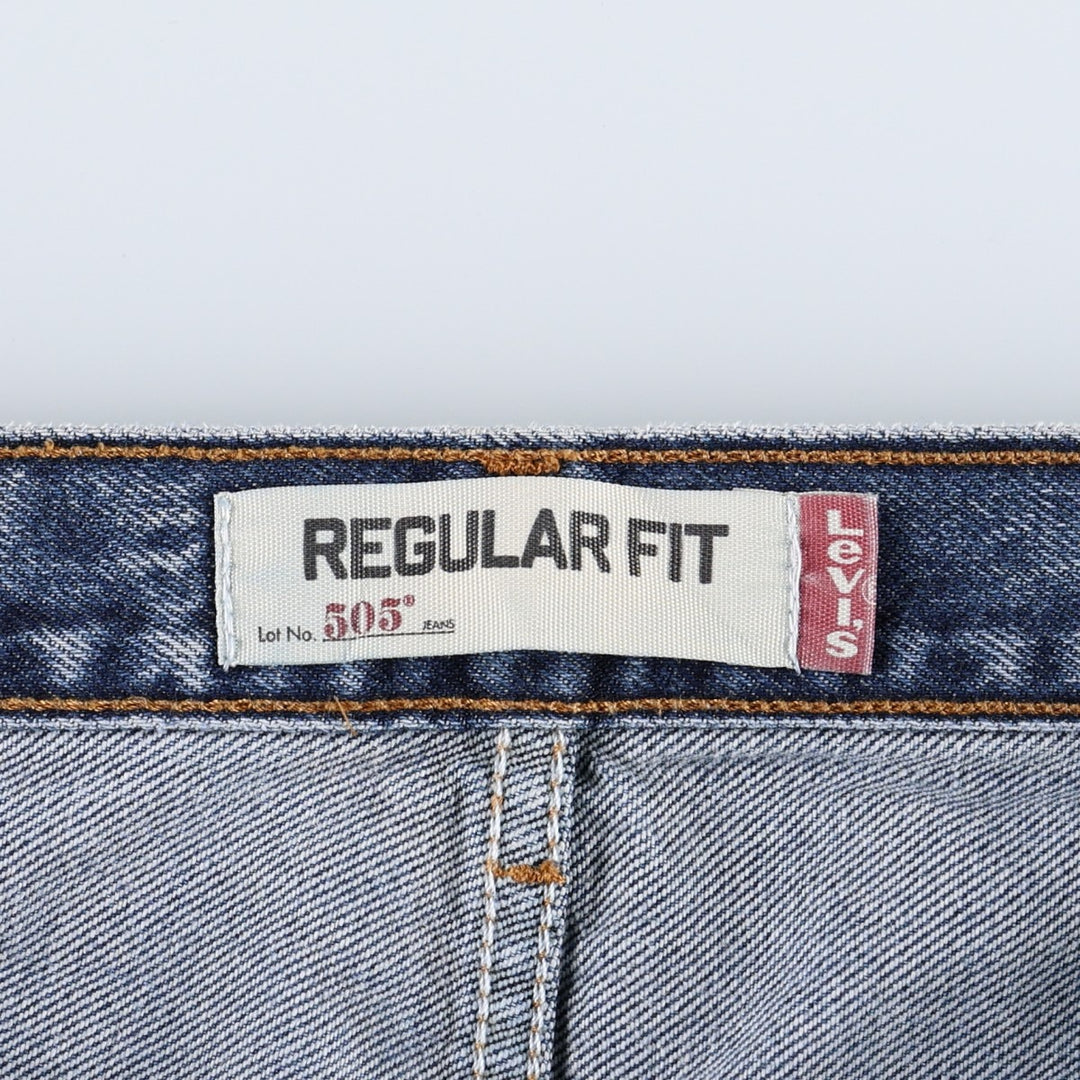 00'S Levi's 505 REGULAR FIT tapered denim pants for men, size w35 cotton blue type Vintage Second Hand