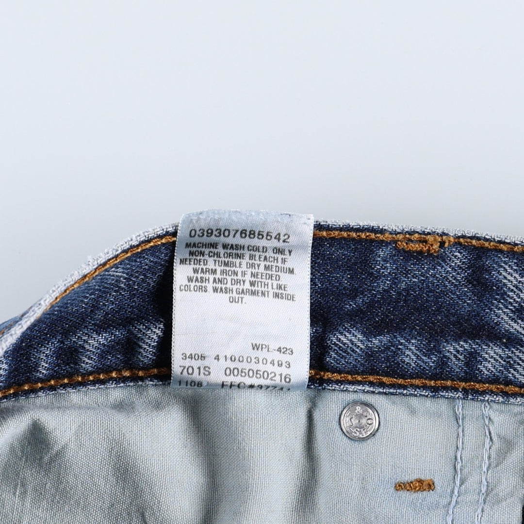 00'S Levi's 505 REGULAR FIT tapered denim pants for men, size w35 cotton blue type Vintage Second Hand
