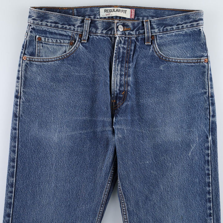 00'S Levi's 505 REGULAR FIT tapered denim pants for men, size w35 cotton blue type Vintage Second Hand