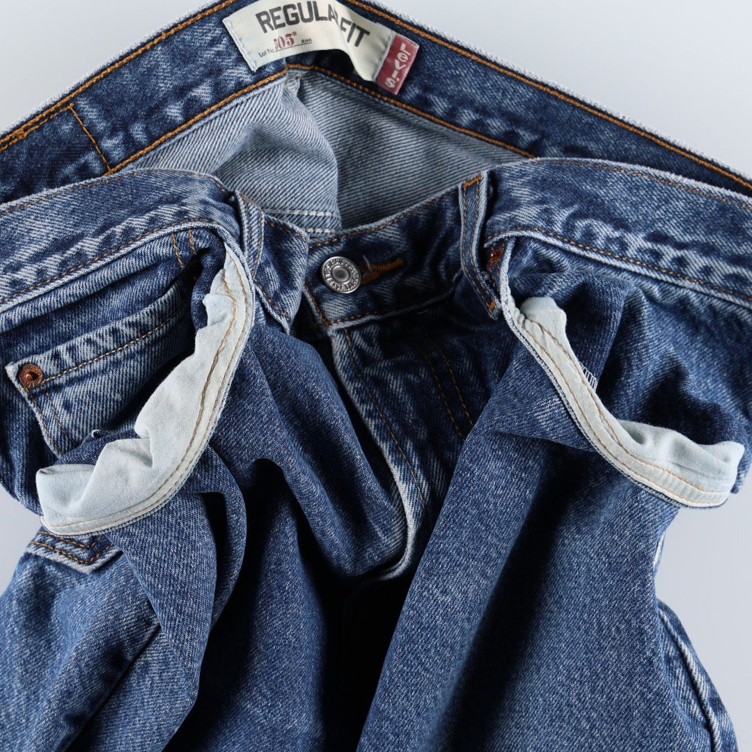 00'S Levi's 505 REGULAR FIT tapered denim pants for men, size w35 cotton blue type Vintage Second Hand