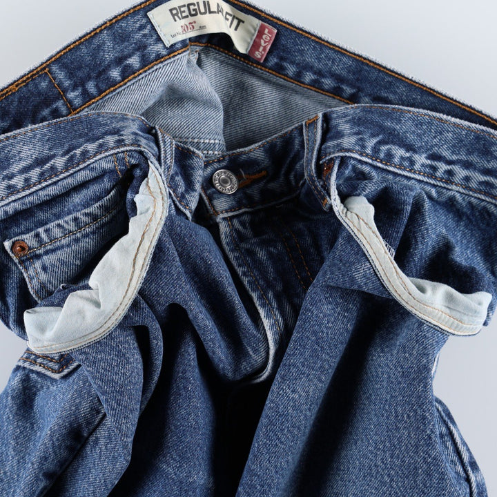 00'S Levi's 505 REGULAR FIT tapered denim pants for men, size w35 cotton blue type Vintage Second Hand