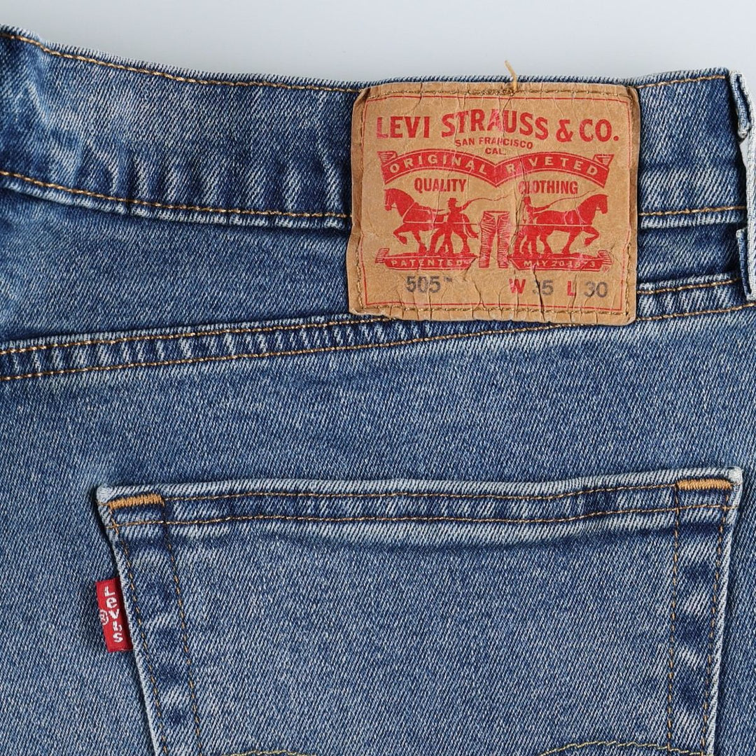 Levi's 505 tapered denim pants for men, size w36 cotton blue type Vintage Second Hand
