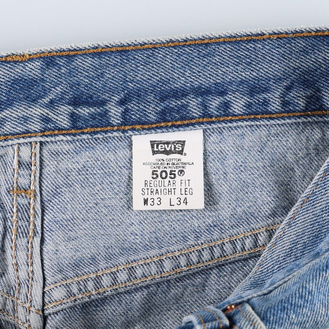 1990'S Levi's 505 Regular Fit Straight Leg Men's Size W32 (approx.) Vintage cotton blue type Vintage Second Hand