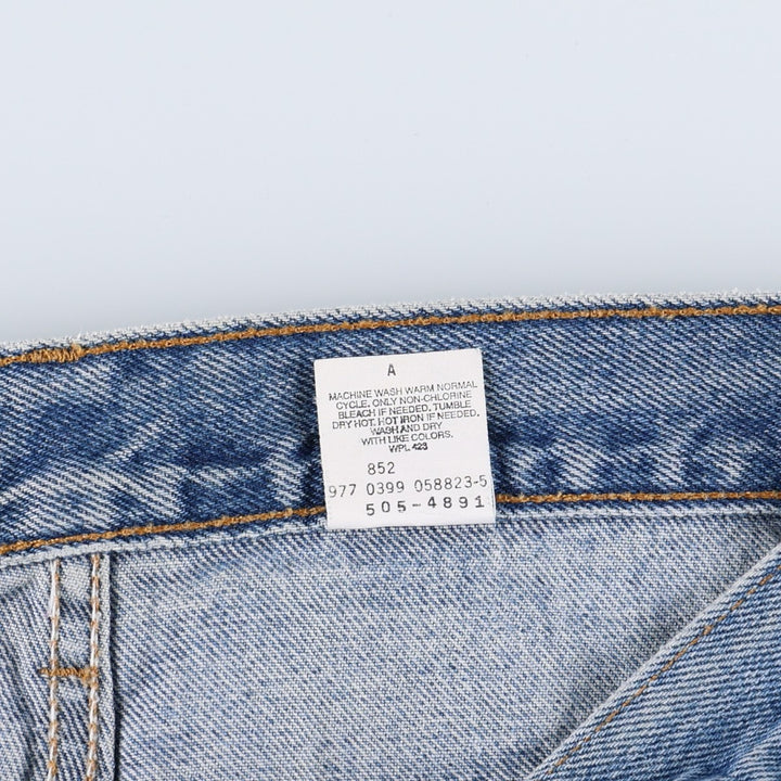 1990'S Levi's 505 Regular Fit Straight Leg Men's Size W32 (approx.) Vintage cotton blue type Vintage Second Hand